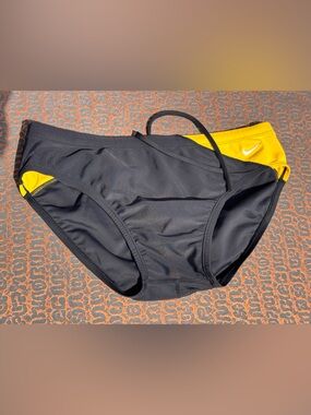 Nike Black and Yellow Training Swim Briefs